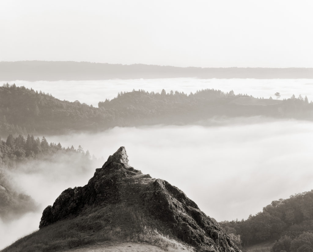 Looking northeast across the Napa Valley above the morning fog, from Spring Mountain towards Howell Mountain, an AVA which was defined as being above the fogline.