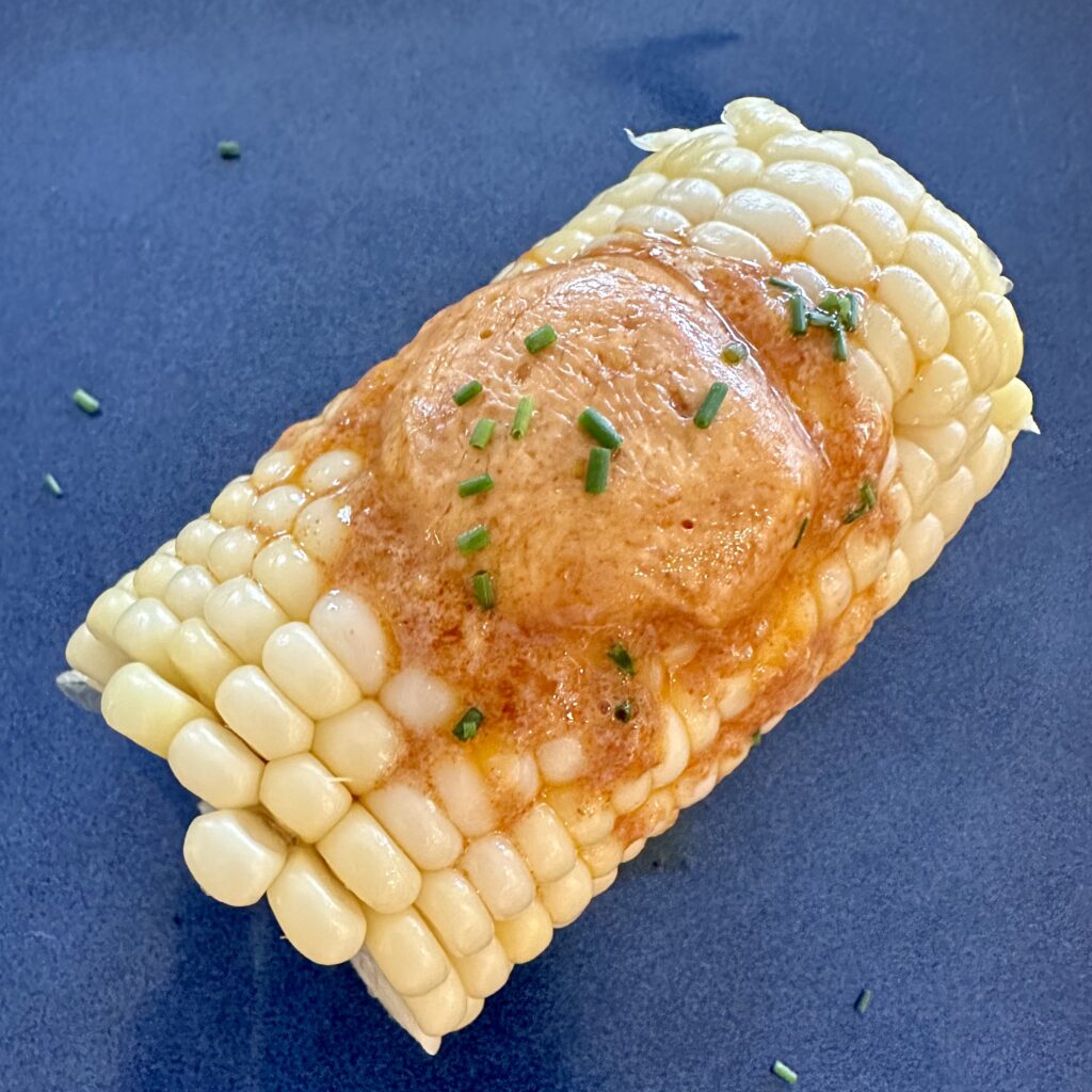 Recipes to Pair with Cain Cuvée: Smoked Paprika, Garlic, and Lemon Butter (on corn in photo)