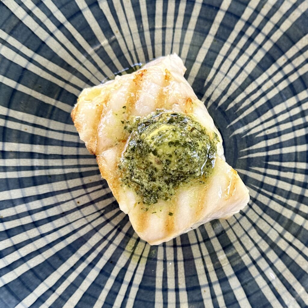 Recipes to Pair with Cain Cuvée: Salsa Verde Butter (on ling cod in photo)