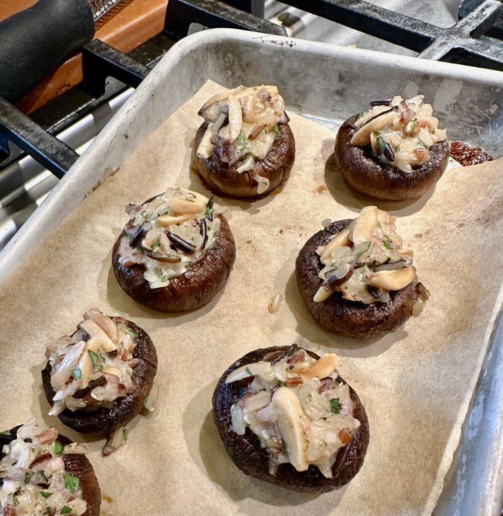 Recipe to Pair with Cain Syrah: Soy and Mirin Glazed Mushrooms with Toasted Almonds and Wild Rice