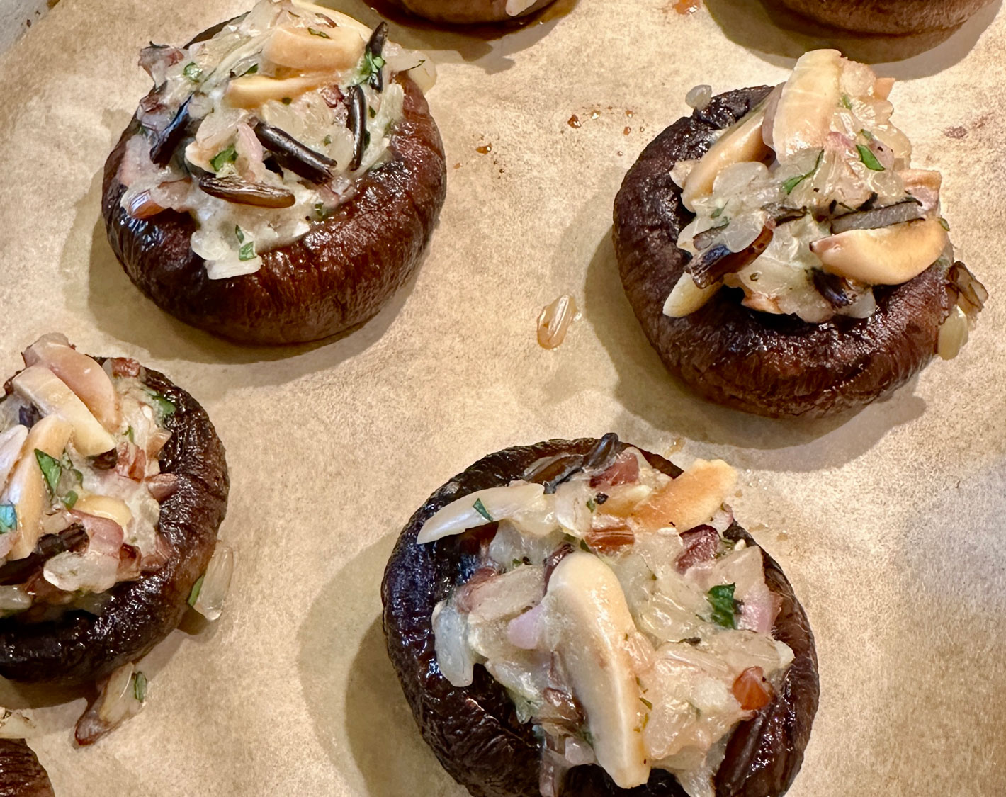 Recipe to Pair with Cain Syrah: Soy and Mirin Glazed Mushrooms with Toasted Almonds and Wild Rice