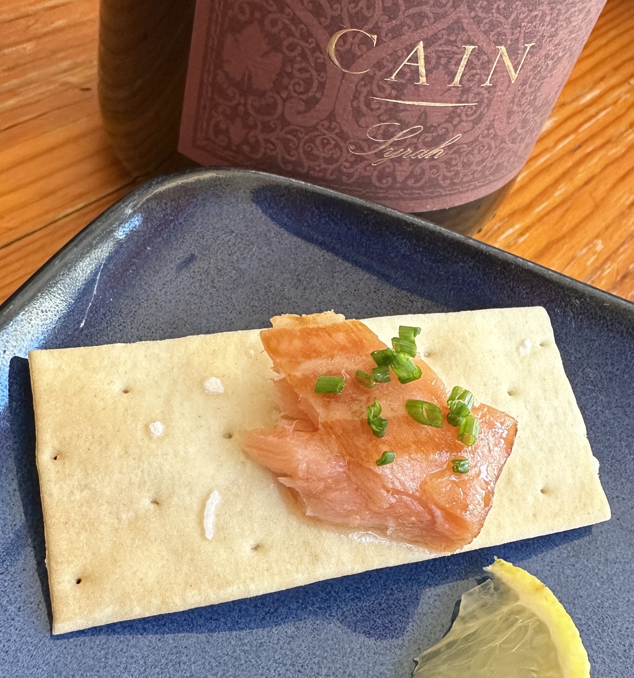 Cain Syrah and Salmon